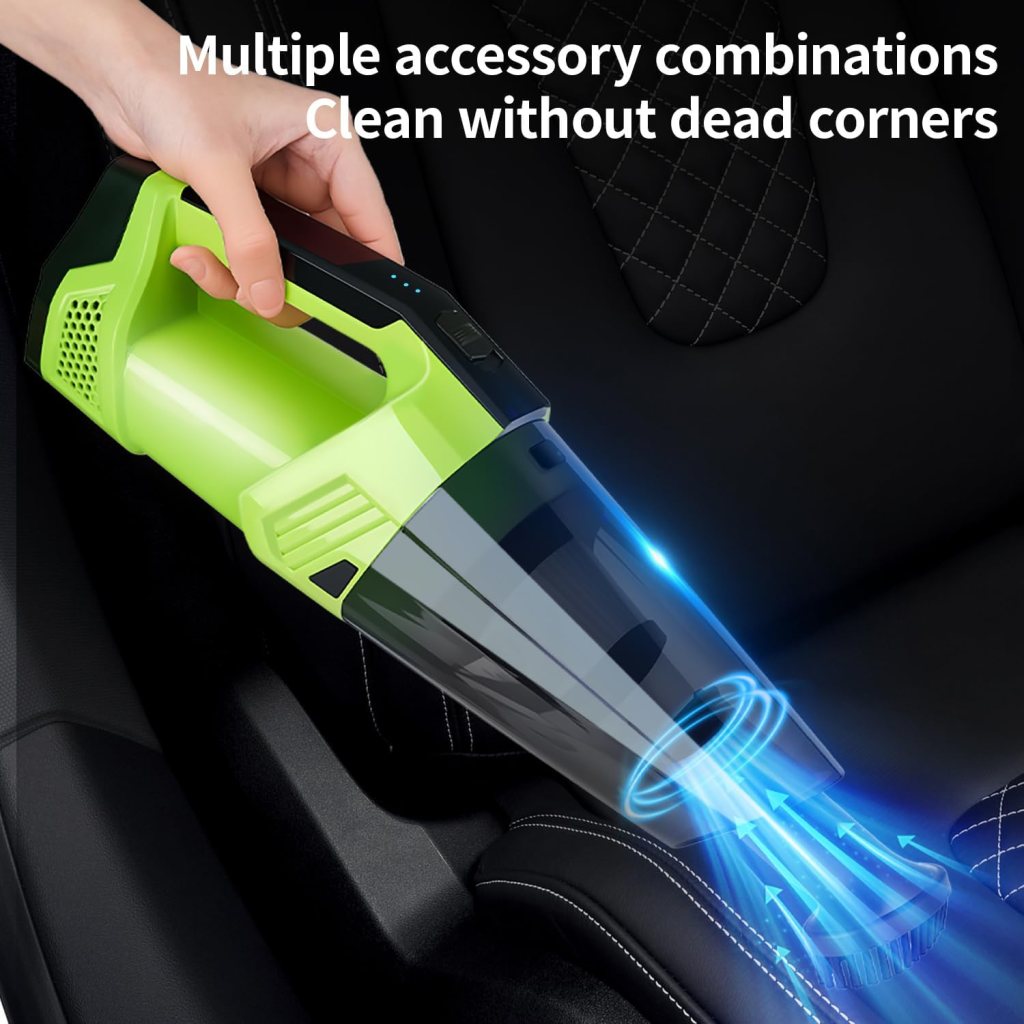 Enhanced Technology for Superior Cleaning Power】The upgraded cordless handheld vacuum cleaner features 2 suction modes, offering powerful cyclonic suction of up to 9kPa, which caters to your diverse cleaning needs. They are versatile devices capable of cleaning a wide variety of items, from cobwebs and cabinets to car seats.
【Compact & Cordless Design】This mini vacuum cleaner weighs only 1.6lb and comes with a sufficiently large 12 oz dustbin. It can go virtually anywhere you need it to and function as intended. You can get rid of tangled cords and overcome hard-to-reach problems with it. Its small size enables it to fit easily into cabinets, garages, the laundry room, or any other suitable corner.
【Extended Battery Life and Rapid Charging】Equipped with multiple 3000mAh lithium-ion batteries and quick charge technology, this cordless car vacuum offers an extended battery life by approximately 30+ minutes when fully charged for 3+ hours. Our rapid charging technology incorporates lithium-ion battery surge protection to ensure safe operation. The LED light on the cordless car vacuum effectively illuminates those dark, hard-to-see areas.
【Comprehensive Accessories for Enhanced Cleaning Solutions】The dust brush and crevice tool can reach deep into most cup holders and car storage compartments. An extension tube enables you to clean baseboards, blinds, and those pesky cobwebs in the ceiling corners. With the assistance of other attachments, every inch of your house can be thoroughly cleaned. Our handheld vacuum cleaner comes with removable, washable, and reusable durable HEPA filters. After washing the filter, please ensure it is dried before putting it back into the vacuum.
【EXEMPLARY CUSTOMER SUPPORT】The Blestan Hand Vacuum is lightweight and portable, enabling you to take it to wherever cleaning is needed, even during your travels. You can use it to clean the sand off your tent, for instance. If you have any questions or encounter any problems with the Blestan rechargeable cordless handheld vacuum, do not hesitate to contact us. The Blestan customer support team offers 24-hour technical support, quality warranty, and money-back services. We are fully prepared for your inquiries and will do our utmost to assist every customer.
